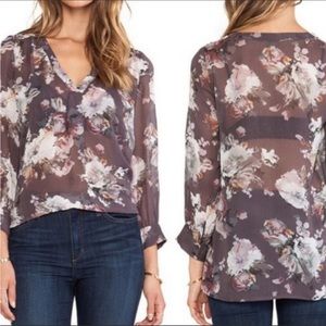 Joie Adeline Silk Floral V-Neck Blouse